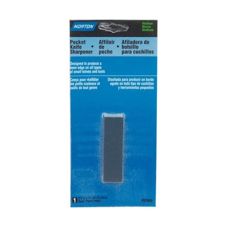 Norton Co SHARPENING STONES, Pocket Knife Sharpener, Size: 3 x 7/8 x 3/8 076607-87600